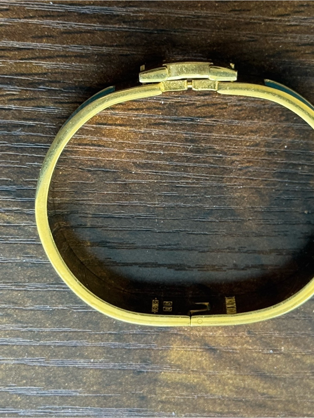 Beautiful Hermes Gold and Turquoise Enamel Clic H Bracelet - Picture 13 of 13